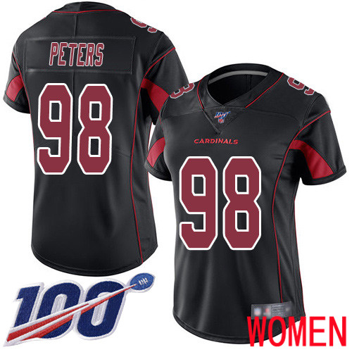 Arizona Cardinals Limited Black Women Corey Peters Jersey NFL Football 98 100th Season Rush Vapor Untouchable